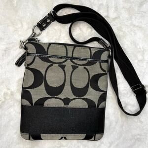 COACH Black Signature Canvas Crossbody